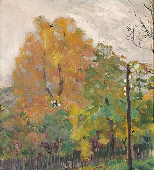 Deciduous trees in fall suit with cuts, Bernhard Folkestad